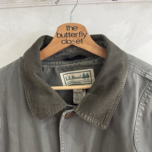 Vintage Men's L.L.Bean Original Cotton Lined Field Barn Chore Coat XL Gray - Picture 2 of 4